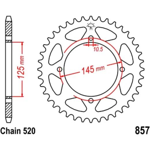 Rear sprocket 39 tooth pitch 520 JTR85739