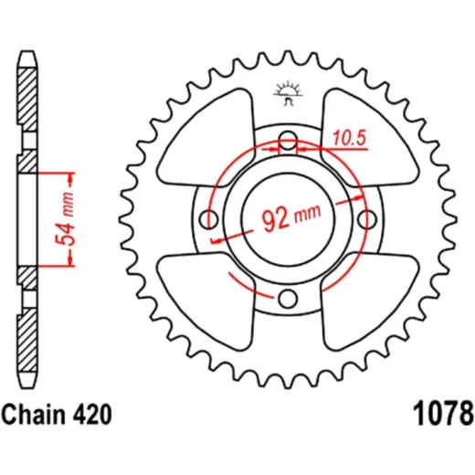 Rear sprocket 47 tooth 420 black