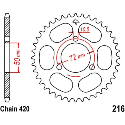 Rear sprocket 36tooth pitch 420 JTR21636