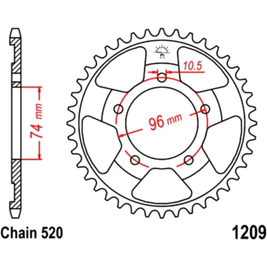 Rear sprocket 41 tooth 520 black JTR120941