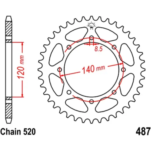 Rear sprocket 37 tooth pitch 520 JTR48737