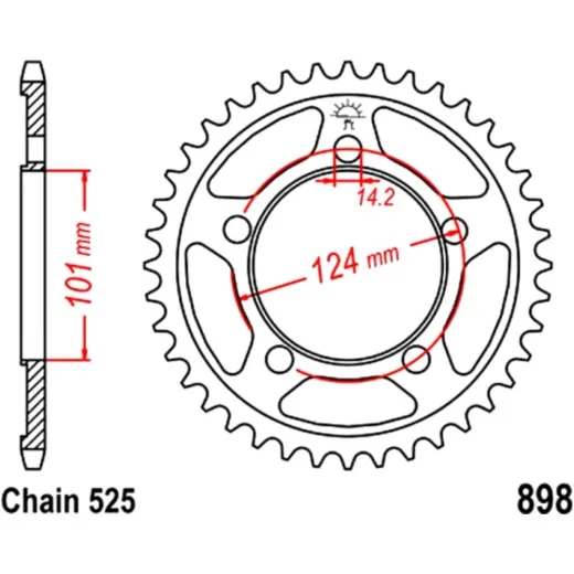 Rear sprocket 37 tooth pitch 525 JTR89837