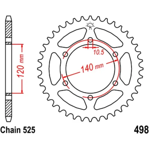 Rear sprocket 38 tooth pitch 525 JTR49838