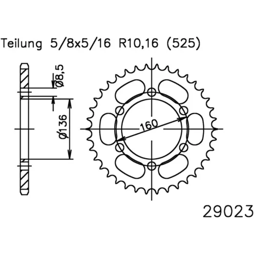 Rear sprocket 41 tooth pitch 525 502902341