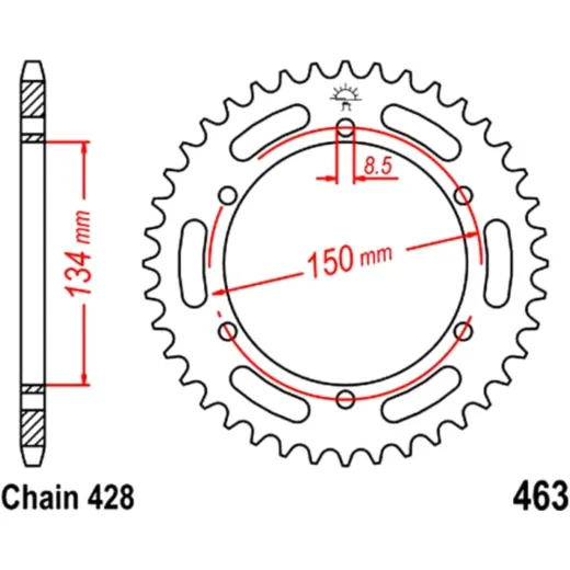 Rear sprocket 48 tooth pitch 428 JTR46348