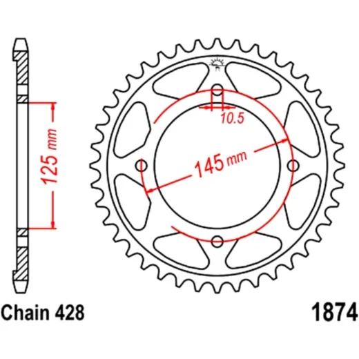 Rear sprocket 59 tooth pitch 428