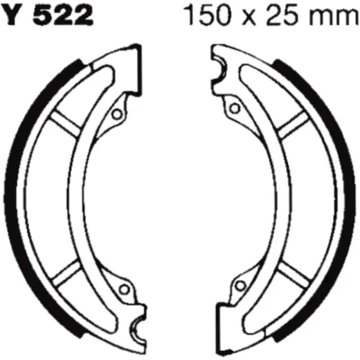 Brake shoes rear excluding springs ebc Y522