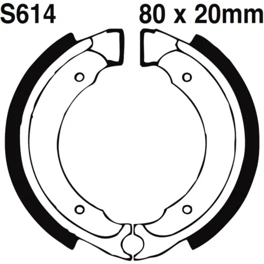 Brake shoes grooved inc springs ebc S614G