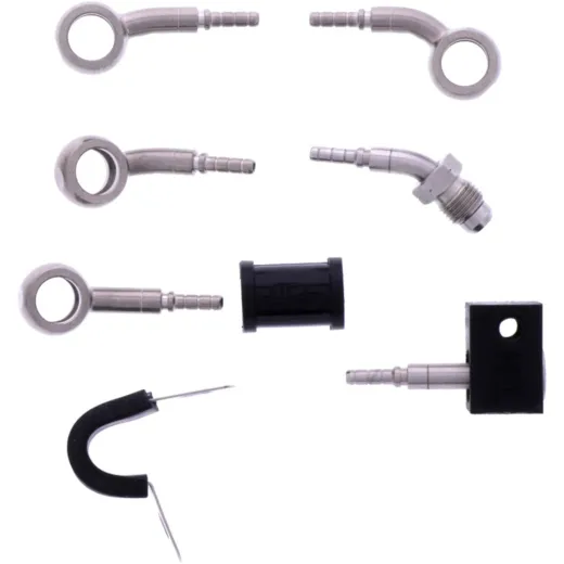 Bremsschlauch Stahlflex Kit Anschluss silber 3-teilig