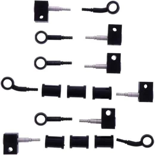 Bremsschlauch Stahlflex Kit Anschluss schwarz 6-teilig
