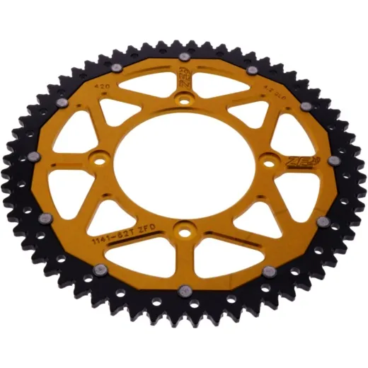 Rear sprocket dual 62z pitch 420 gold ZFD114162GLD