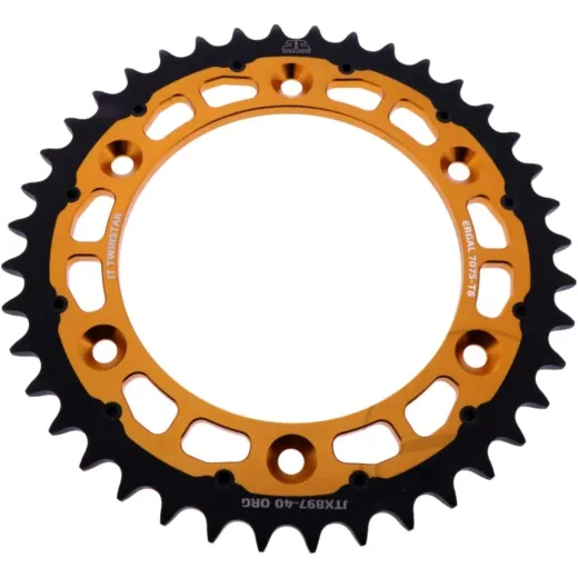REAR SPROCKET TWINSTAR 40 TOOTH PITCH 520 ORANGE