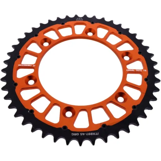 Rear sprocket twinstar 45 tooth pitch 520 orange