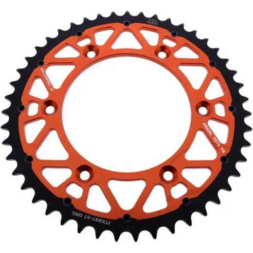REAR SPROCKET TWINSTAR 47 TOOTH PITCH 520 ORANGE