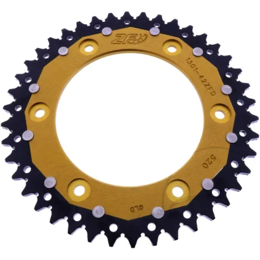 REAR SPROCKET DUAL 42 TOOTH PITCH 520 GOLD