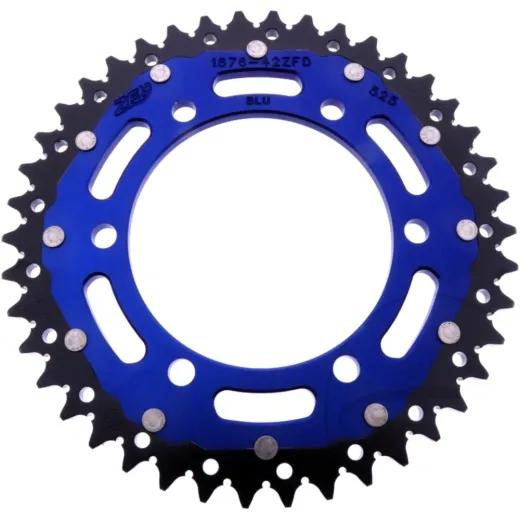 REAR SPROCKET DUAL 42 TOOTH PITCH 525 BLUE
