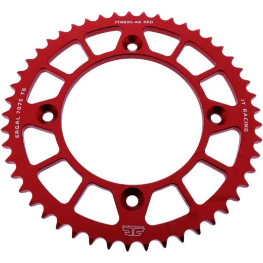 Alu-Kettenrad 49Z Teilung 428 rot JT Innendurchmesser 110 Lochkreis 132