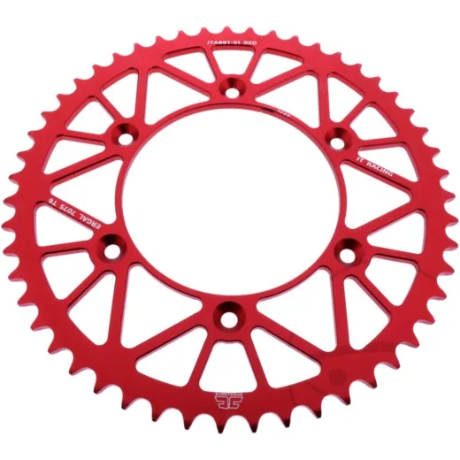Alu-Kettenrad 51Z Teilung 520 rot JT Innendurchmesser 125 Lochkreis 150