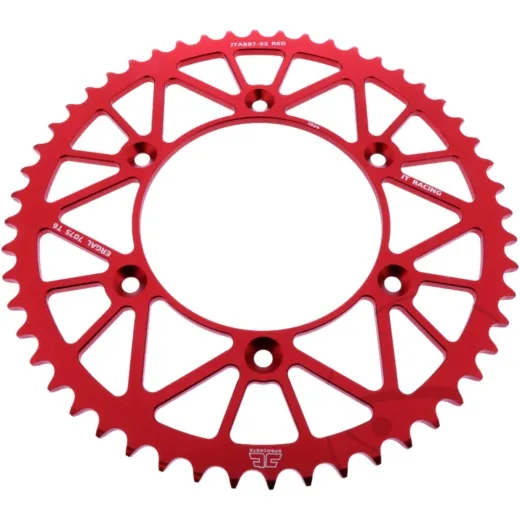 Alu-Kettenrad 52Z Teilung 520 rot JT Innendurchmesser 125 Lochkreis 150