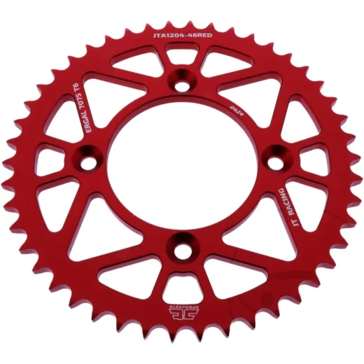 Alu-Kettenrad 46Z Teilung 428 rot JT Innendurchmesser 080 Lochkreis 100