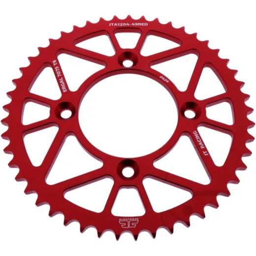 Alu-Kettenrad 49Z Teilung 428 rot JT Innendurchmesser 080 Lochkreis 100