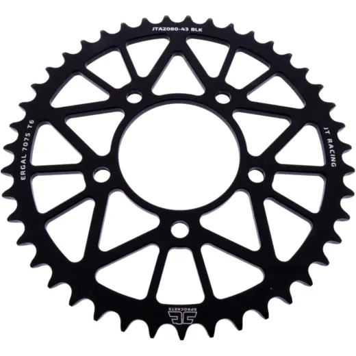 Alu-Kettenrad 43Z Teilung 520 schwarz JT Innendurchmesser 076 Lochkreis 100