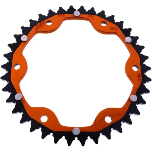 REAR SPROCKET DUAL 38 TOOTH PITCH 525 ORANGE