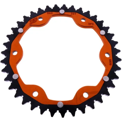 REAR SPROCKET DUAL 39 TOOTH PITCH 525 ORANGE