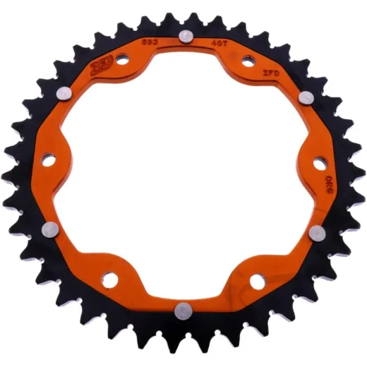 REAR SPROCKET DUAL 40 TOOTH PITCH 525 ORANGE