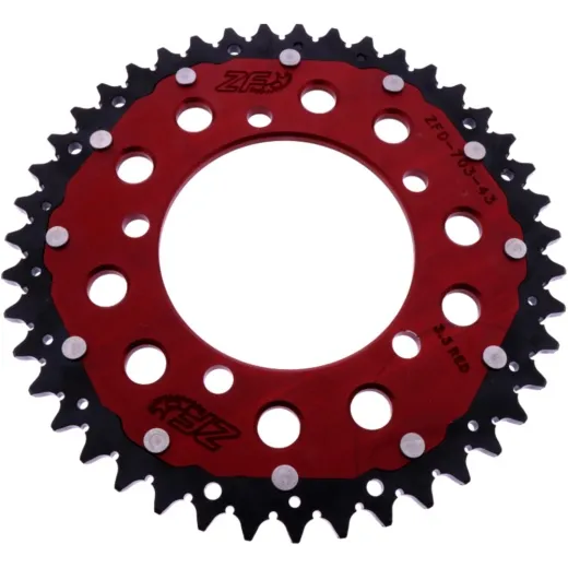 Kettenrad Dual 43Z Teilung 520 rot ZF Innendurchmesser 100 Lochkreis 120