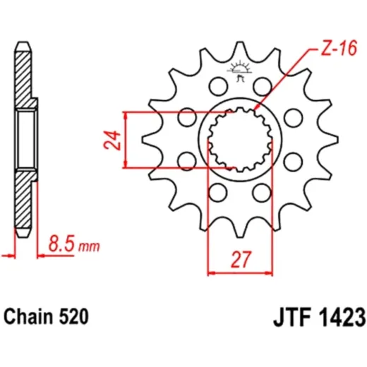 Front sprocket 16tooth pitch 520
