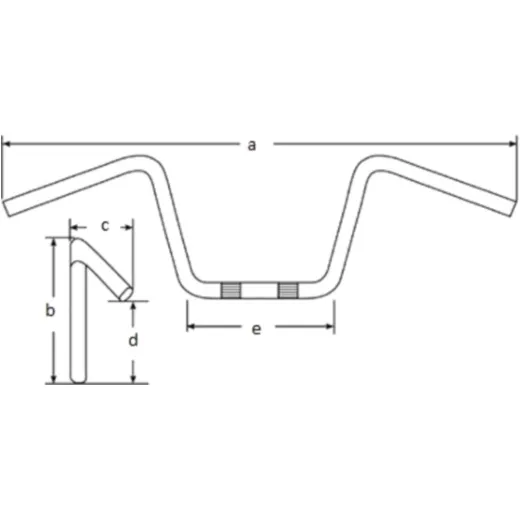 Handlebar chromed steel MCL136CKK