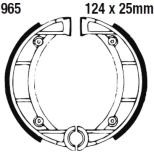 Brake shoe without spring ebc 965G
