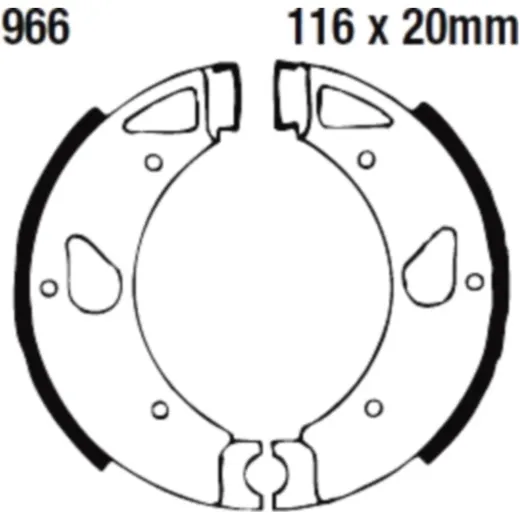 Brake shoe without spring ebc 966