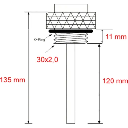 Öltemperatur Direktmesser JMP 30X2MM Alternative: 7090095