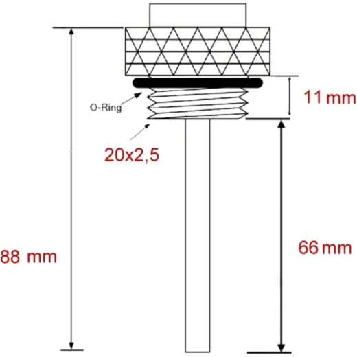 Öltemperatur Direktmesser JMP 20X2.5 mm Alternative: 7090066