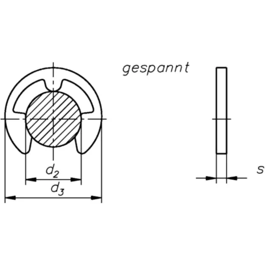 Shaft circlip plated 1.9mm din6799