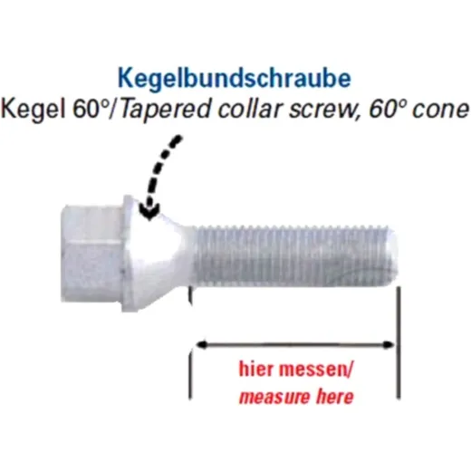 Radschraube M14X1.25X43 Kegelbund 17