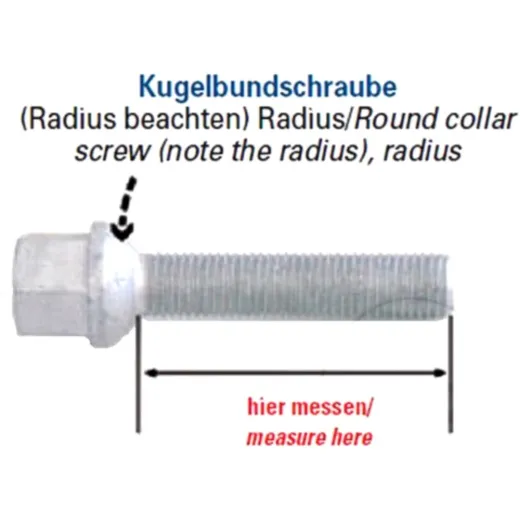 Radschraube M12X1.5X55 Kugelbund 17
