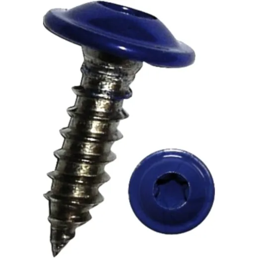 Blechschraube mit Bund 4.8X19 I-STERN blau A2 RAL5002