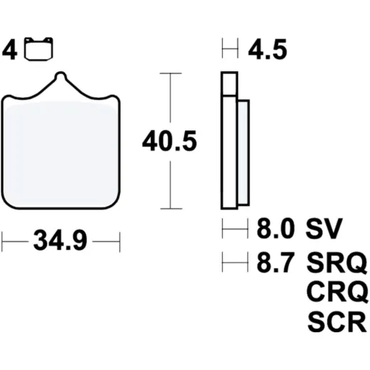 Bremsbeläge Bremsklotz Carbon CRQ TRW MCB829CRQ